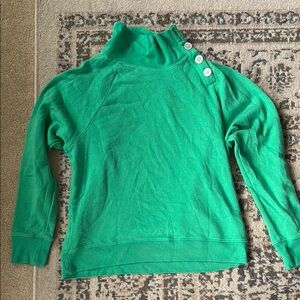 J. Crew Green Cowl Turtleneck sweatshirt